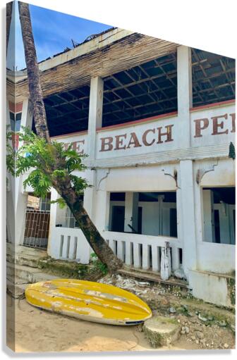 White Beach Building Canvas Print