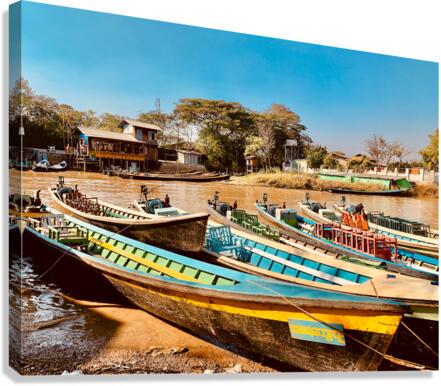 Inle Lake Boats Canvas Print
