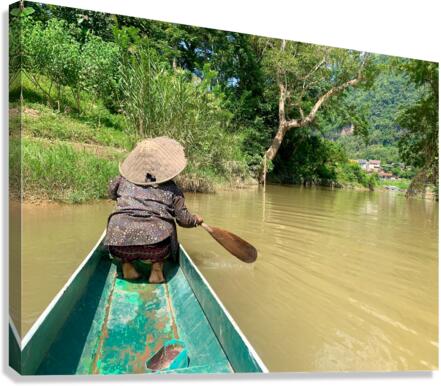 Lady Paddling Canvas Print