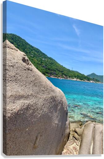 Mountains Water and Rocks Canvas Print
