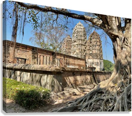 Wat Si Sawai Temple Old Sukhothai Thailand  Canvas Print