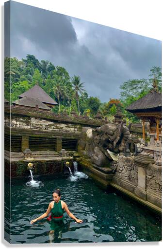 Lady in Balinese Holy Water Canvas Print