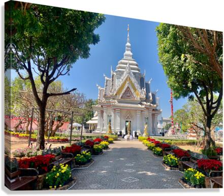 Little White Temple in Khon Kaen Thailand Canvas Print