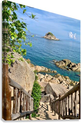 Sharks Island down the Stairs Koh Tao Thailand Canvas Print