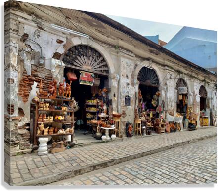 Shops in Vigan Philippines Canvas Print