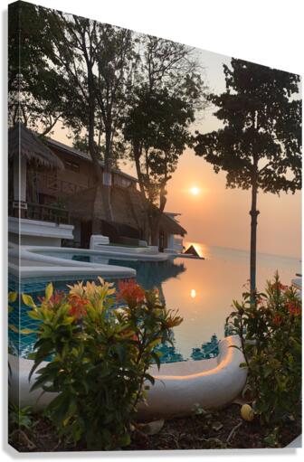 Sunset Reflection in the Pool Canvas Print