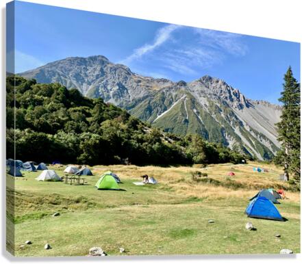 Camping at Mount Cook New Zealand Canvas Print