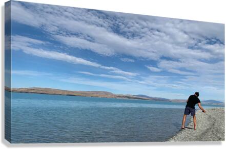 Rock Throwing on the Lake Canvas Print