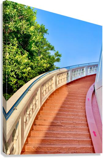 Golden Mount Temple Orange Stairs Bangkok 2 Canvas Print