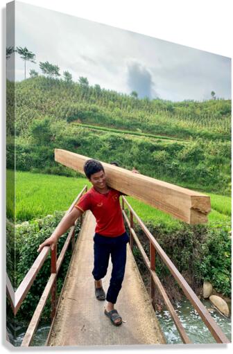 Carry the Log with a Smile Canvas Print