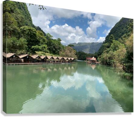 Bungalows on the Water in the Valley Canvas Print