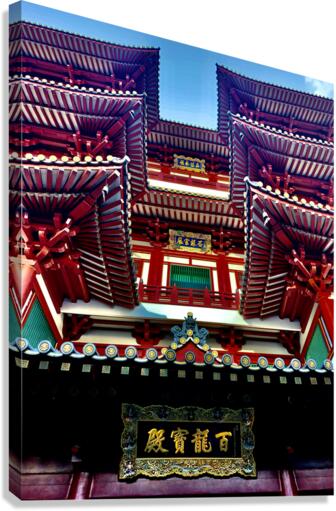 Red and White Chinese Temple Canvas Print
