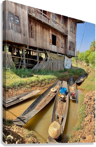 Slim Boats Parked Canvas Print
