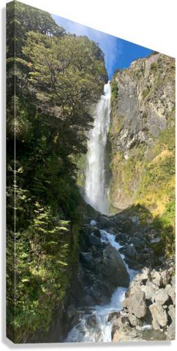 Arthur s Pass Waterfall New Zealand  Impression sur toile