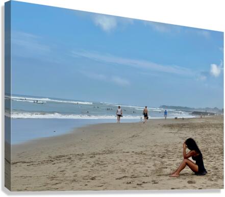 Thinking on the Beach Canvas Print