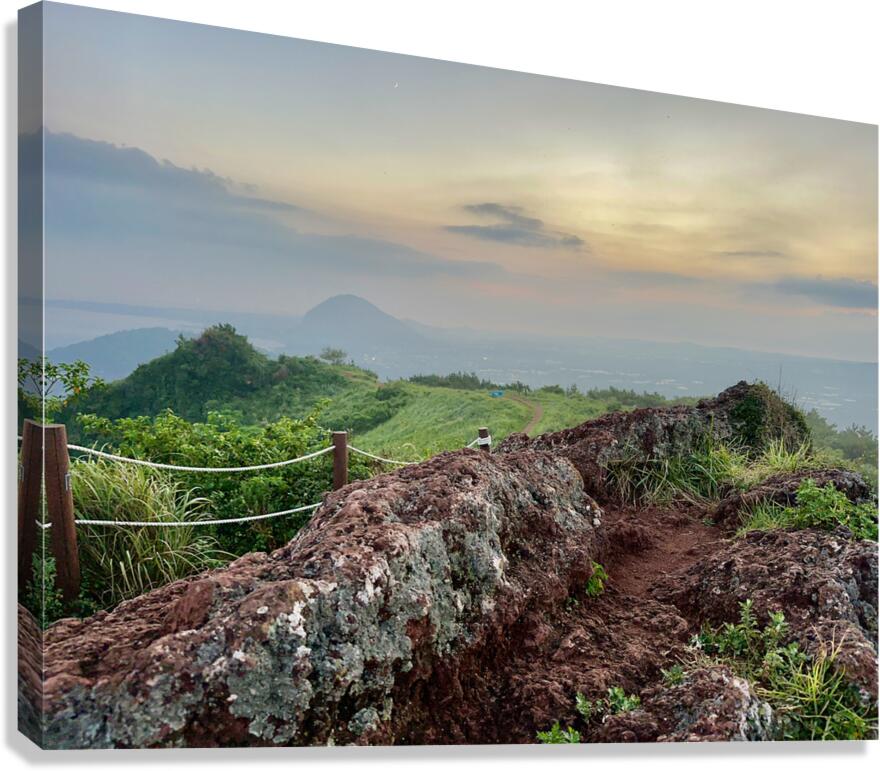 Sunset at Gunsan Oreum Jeju South Korea Canvas Print