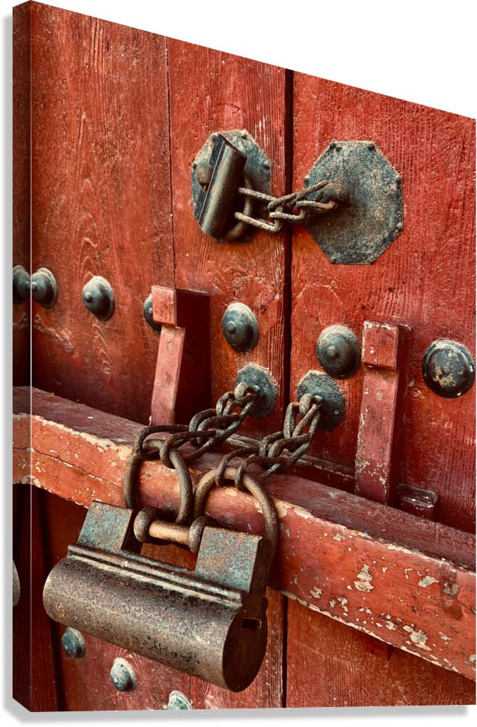 The Red Door Lock Seoul Korea Canvas Print