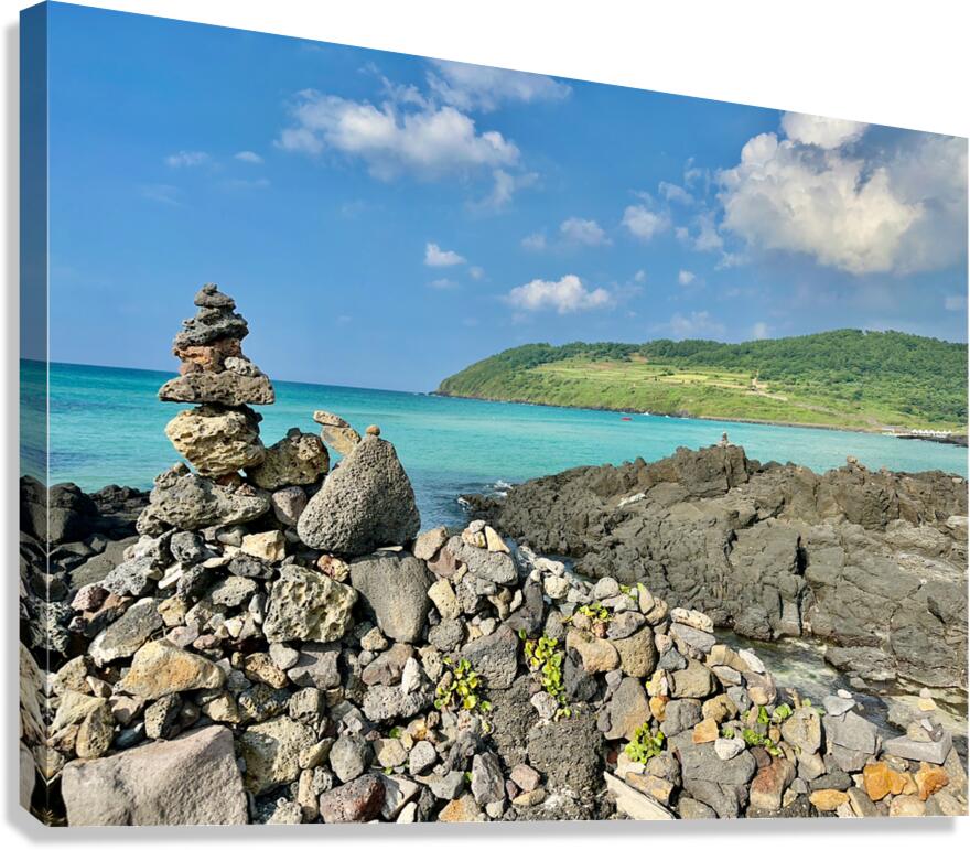 The Rock Balancing Bay Jeju South Korea Canvas Print