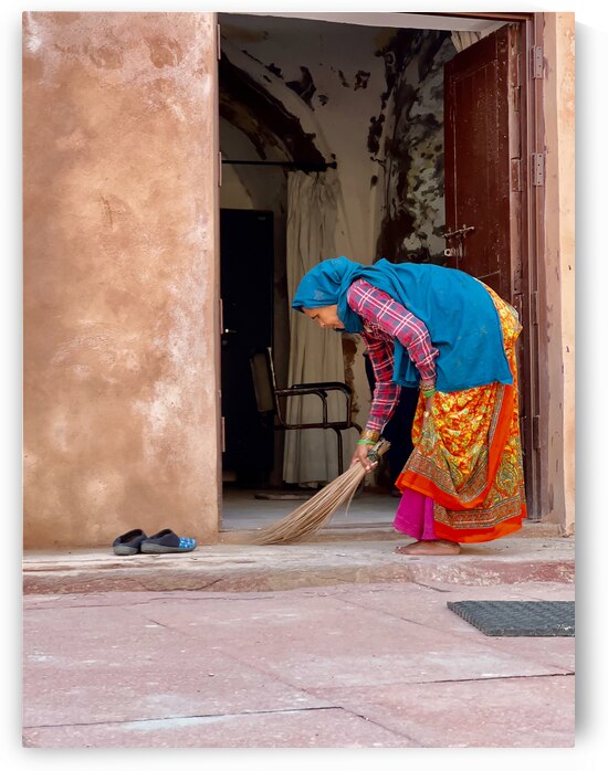 Lady Sweeping the Floor by Jimmy Roy Photos