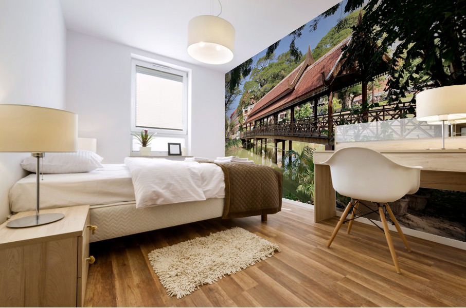 Fancy Walk Across the River Mural print