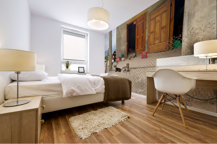 Behind the Crooked Fence Mural print