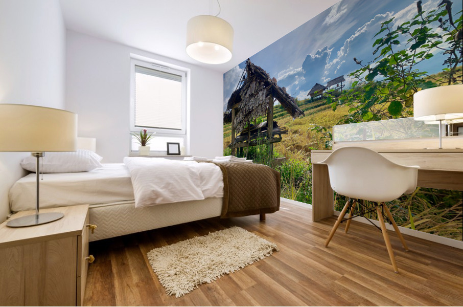 Shacks in the Rice Fields Mural print