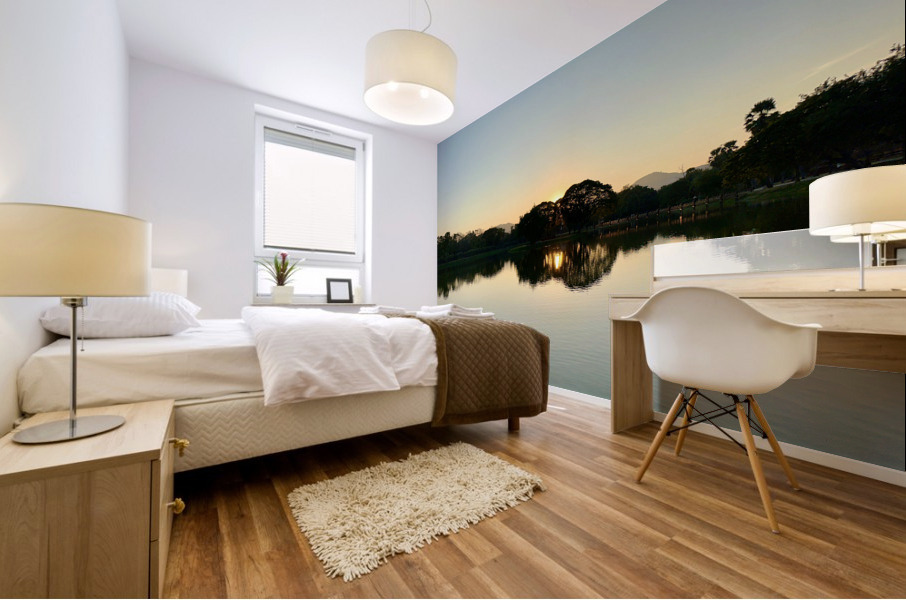 Sunset Hiding Reflection Mural print