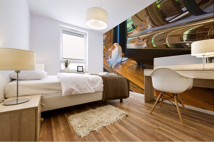 A Cat Named Cappucino Mural print