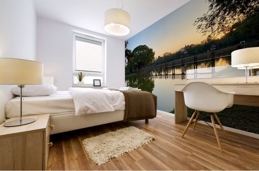 Nice Tree Reflection on the Lake Mural print