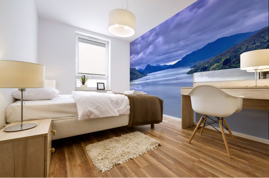 Grey Sky Over the Lake Mural print