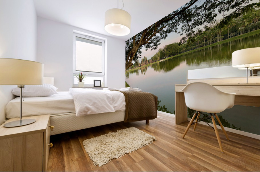 Temple Reflections Mural print