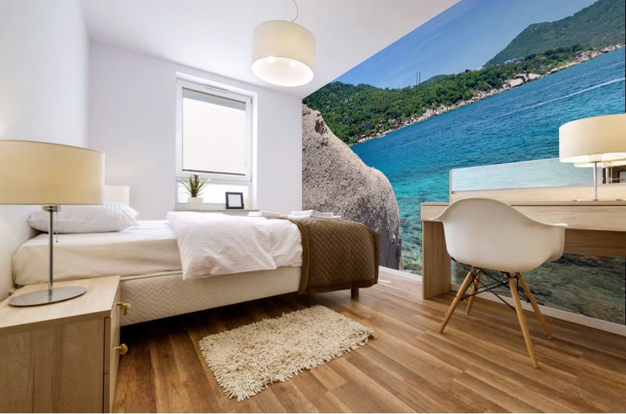 Mountains Water and Rocks Mural print