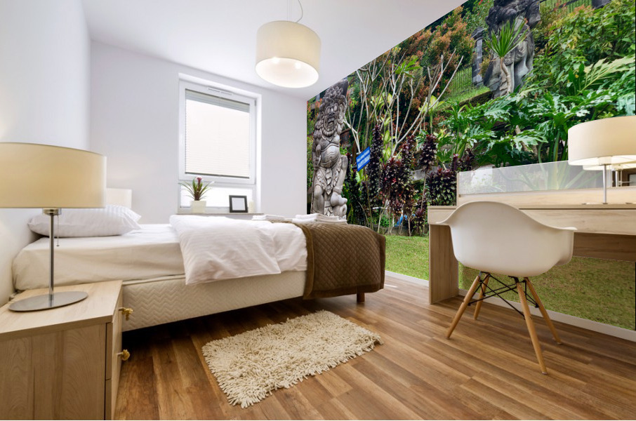 Indonesian Statue in the Garden Mural print