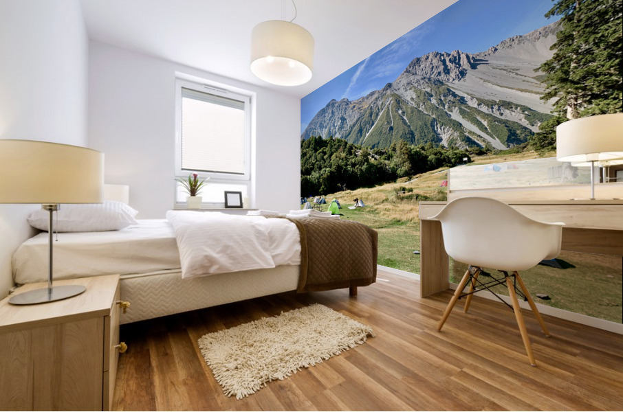 Camping at Mount Cook New Zealand Mural print