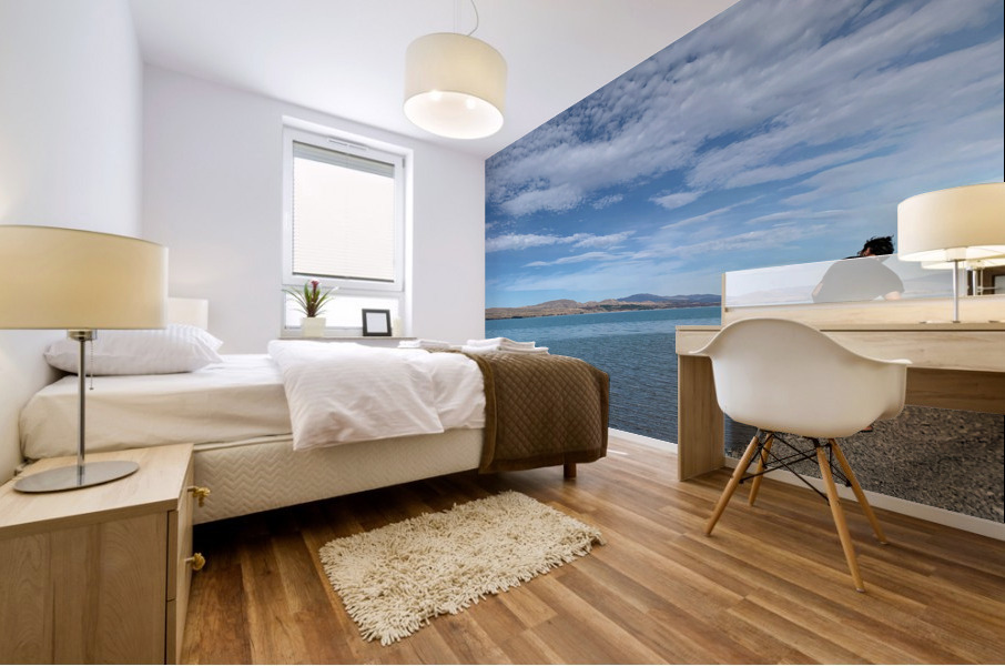 Rock Throwing on the Lake Mural print