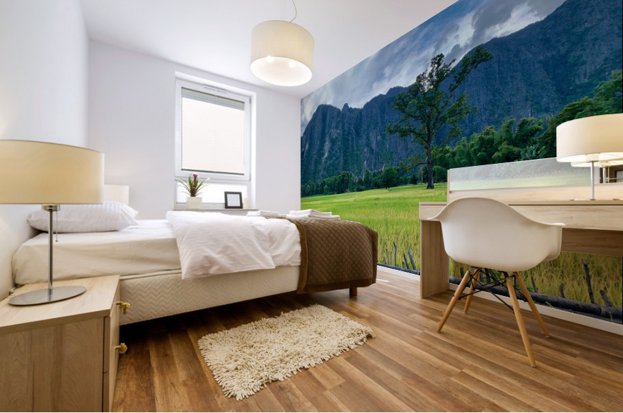 Laos Mountains Mural print