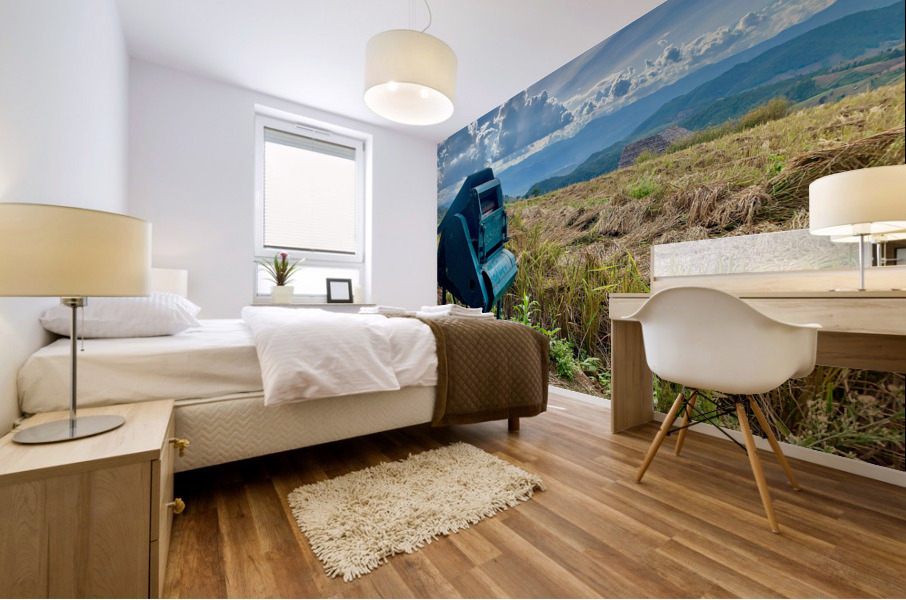 Rice Mill in the Field Mural print