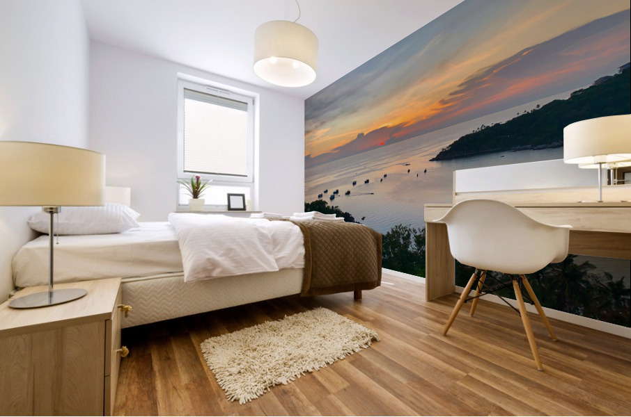 Sunset in Chalok Bay Koh Tao Thailand Mural print