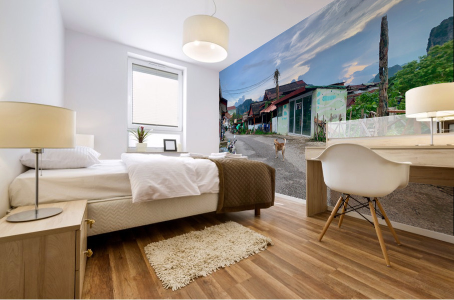 Walking Around Vang Vieng Laos 2 Mural print