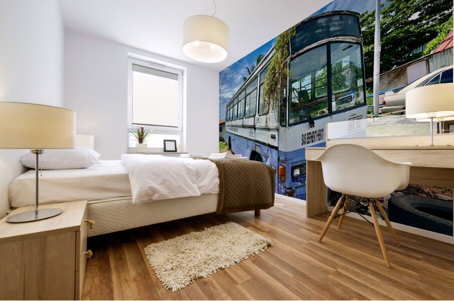 Abandoned City Bus Sandakan Mural print