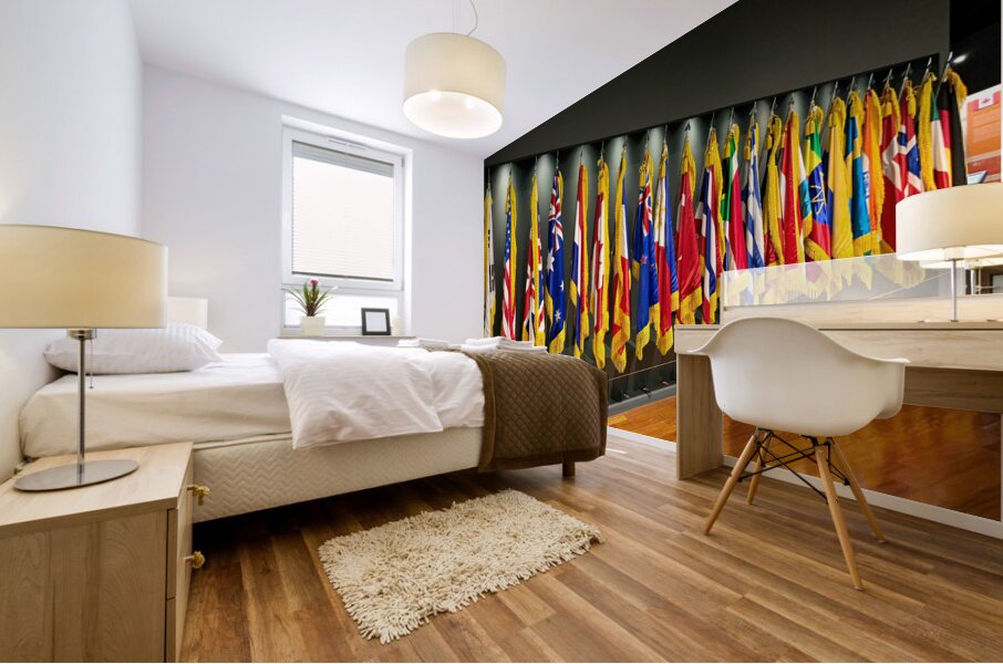 World Flags Seoul South Korea Mural print