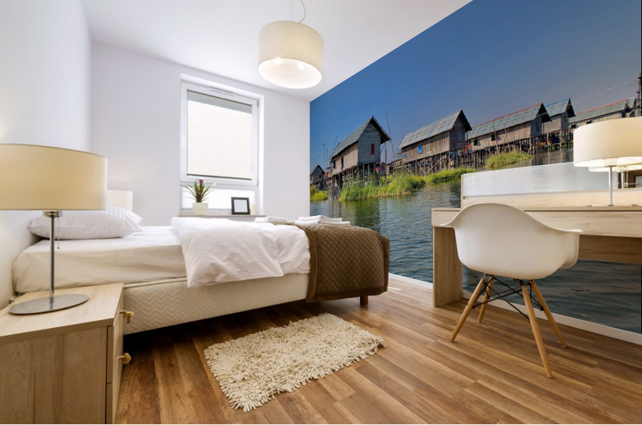 Inle Lake Houses Mural print