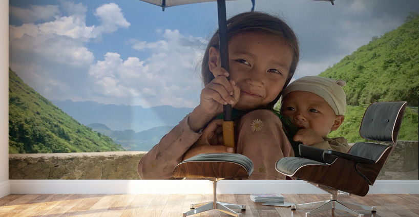 Umbrella Baby Girl Wall Murals