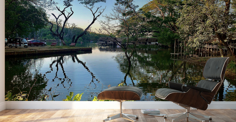 Village Reflection Wall Murals