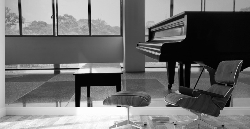 BW Piano Wall Murals