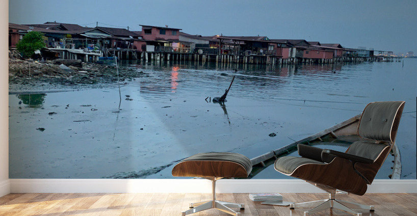 Boat Reflection Wall Murals