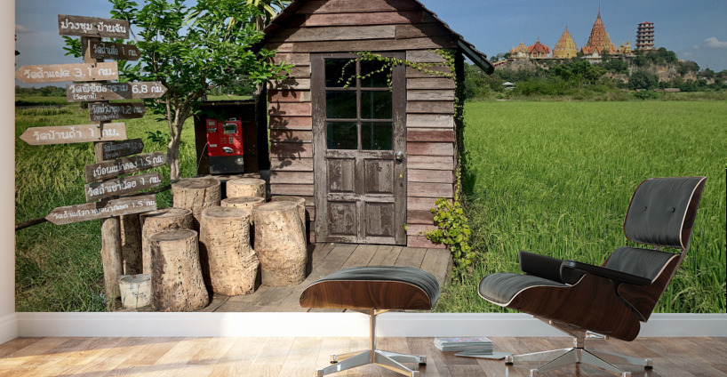 Shack in front of the Temple Wall Murals