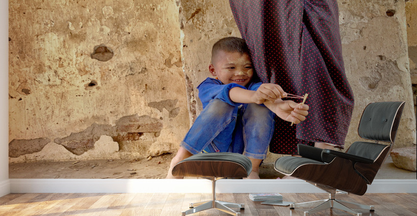 Myanmar Boy with Sling Shot Wall Murals