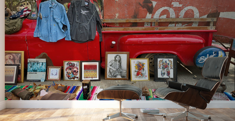 Red Truck Market Wall Murals