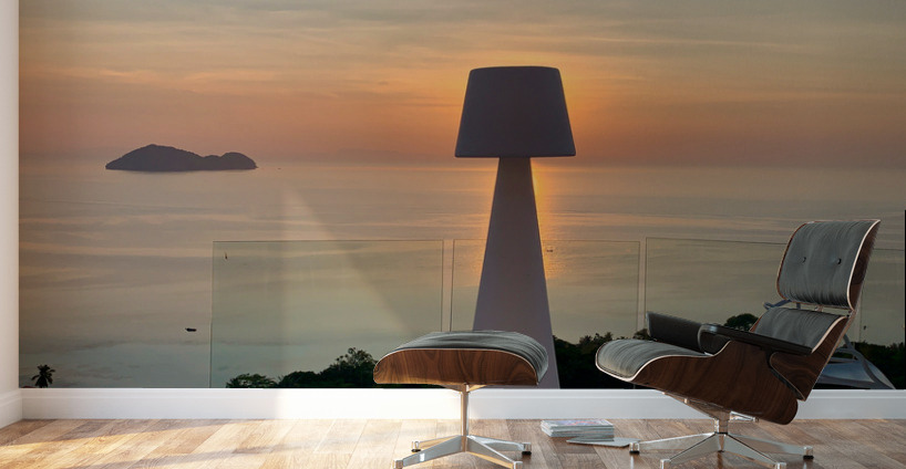 Sunlit White Big Lamp Wall Murals